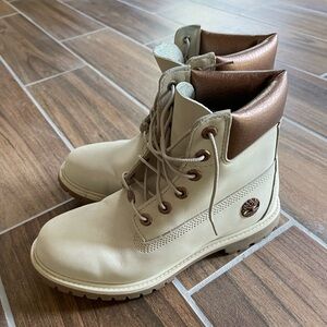 Timberland Boots Women’s - Rose Gold & Cream
